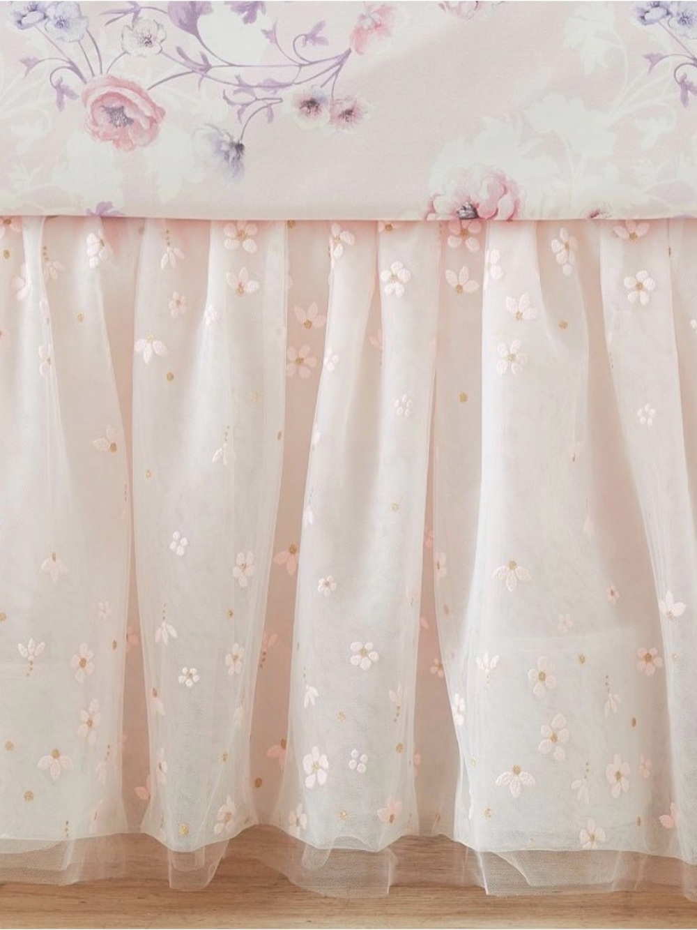 Pottery Barn Kids & Monique Lhuillier Embellished Crib Skirt